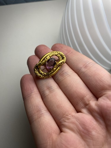 Gold tone amethyst - gold, knot