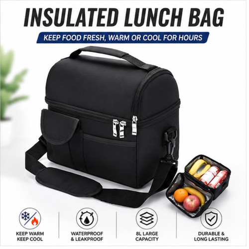 Large insulated lunch bag - large,