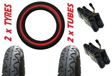 Mothercare MY3 & MY4 12 1/2"  2 x Pram Tyres & 2 x Bent Valve Tubes RED LINE