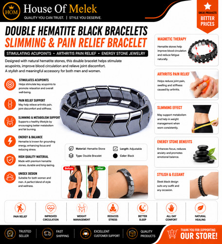 Double hematite bead - hematite,