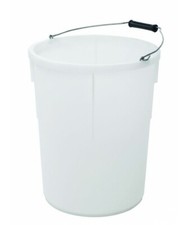 25L LITRE 5 GALLON PLASTERERS BUCKET / WHITE / PLASTIC / HEAVY DUTY / MADE IN UK