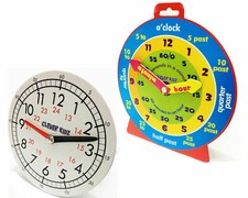 Teaching Clock Kids Telling Learning Time Teacher Aid School Megnetic Card Baord