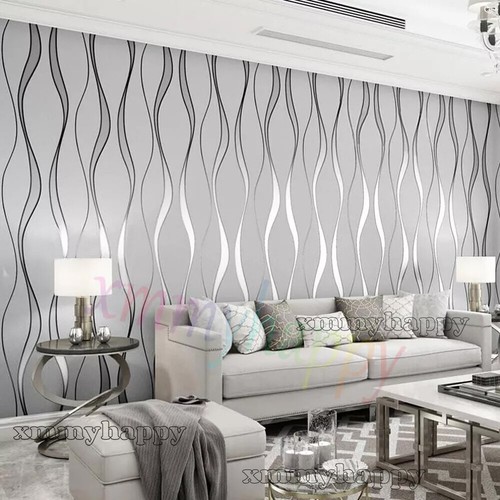 Damask wave silver grey - silver,