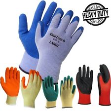24 PAIRS LATEX COATED ORANGE RUBBER SAFETY WORK GLOVES MENS BUILDERS GARDENING