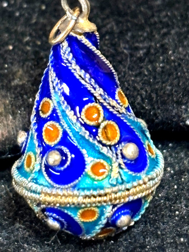 Russian silver enamel egg - russian,
