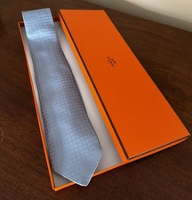 Hermes Faconnee H Silk Tie In