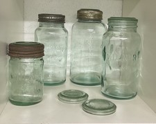 Antique Very Rare Green Glass Large 4 lb Kilner Jar C1919-1933