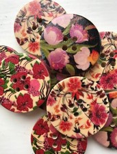 9 large round wooden  buttons