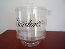 VINTAGE GORDON'S LARGE PLASTIC ICE BUCKET - 12" HIGH x 10 1/2" DIAMETER
