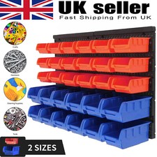 30 Bin Small Parts Organizer Garage Storage Wall Mounted Screws Bolts Nuts