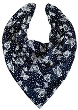 Adult Dribble Bib Special Needs Navy/White Butterflies Bandana Bib Neckerchief
