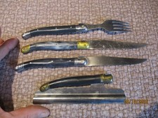 Various Lot Laguiole Knife Fork and Rape Raclette or Cutting Board