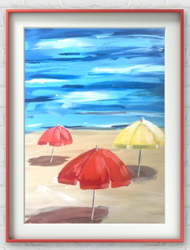 Beach umbrella painting