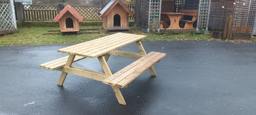 Wooden picnic bench - picnic, bench/table