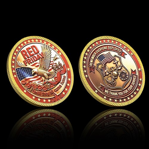 Red friday challenge coin - red,