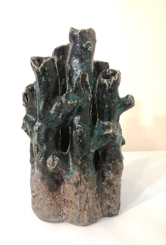 Stoneware pottery vase - stoneware,
