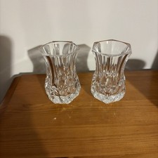 CRISTAL D'ARQUES-DURAND Longchamp Clear 3" Violet Vase Crystal (set of 2)