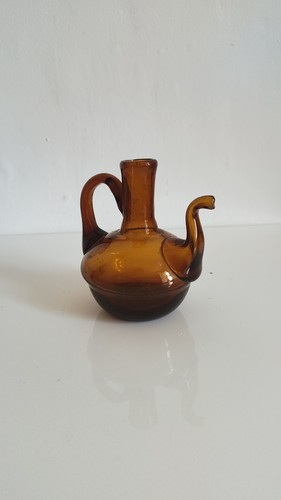 Vintage hand blown amber glass - hand,
