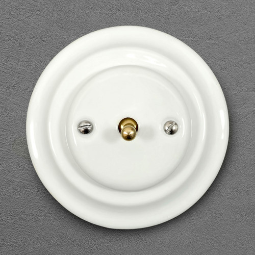 White porcelain gang two way - white, two-way
