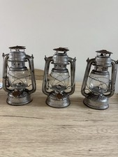 Vintage Paraffin Hurricane Lantern No.235 – Set of 3 – Rustic Metal – Untested