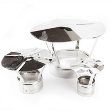 Chimney Cowl Stainless Steel 80 - 250mm (3.15"-9.85") Pipe, Rain Cover Protector