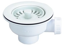 Astracast - WK0019 Mcalpine White 90mm 3 1/2" Basket Strainer Kitchen Sink Waste