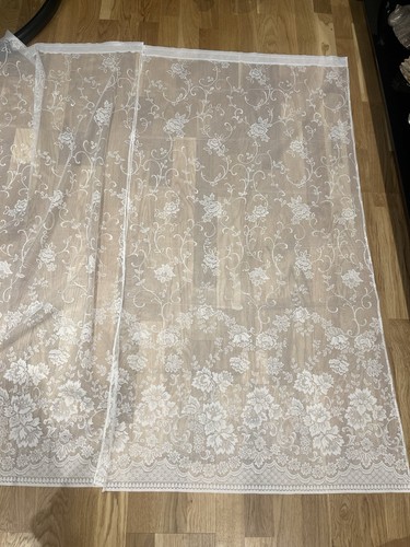 Vintage white lace curtains - vintage,