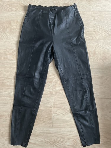 Zara black leather trousers - leather,