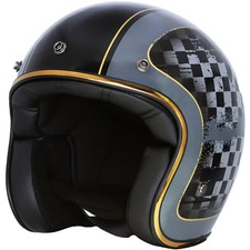 Merlin Blackbird Motorcycle Motorbike Open Face Helmet - Racer Black