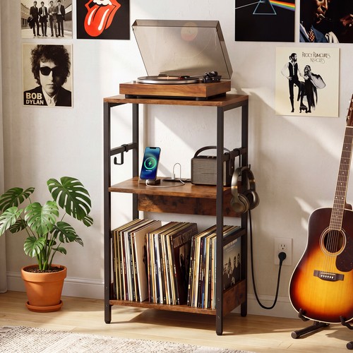Record player stand with - player,