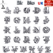 Genuine S925 Charm Bead Alphabet Birthday Names Letter A - Z Vintage AFG - UK