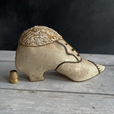 Antique Silk Shoe Pincushion Circa 1900