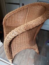 brown wicker armchair