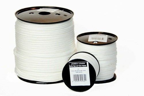 White roman blind cord - white,