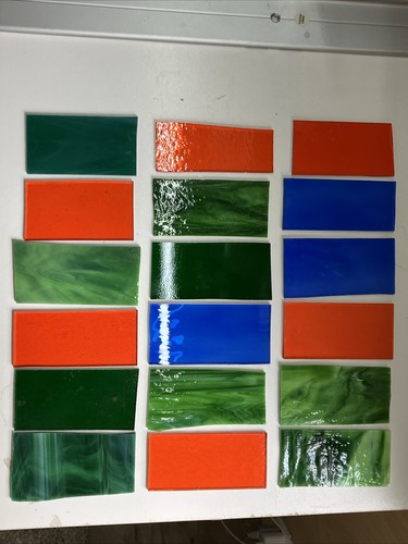 Stained glass pieces - stained, 18