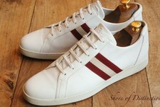 Bally White Leather Ribbon Shoes Trainers Sneakers Men's UK 9 E US 10 D