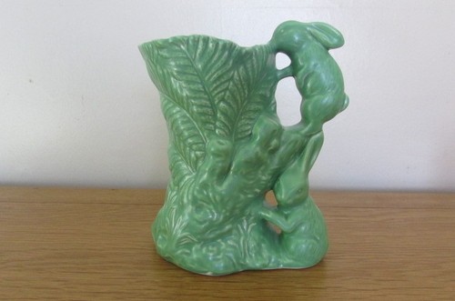 Green sylvac flower jug - flower, with