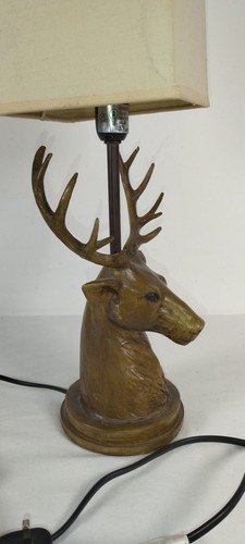 Stag head table lamp brown - stag,