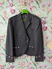 Scottish traditional dress kilt jacket vintage 42L Black