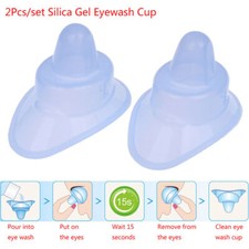 Soft Silicone Eye Wash Cup Reusable Eyewash Medical Eye Bath Cups Container 2pcs