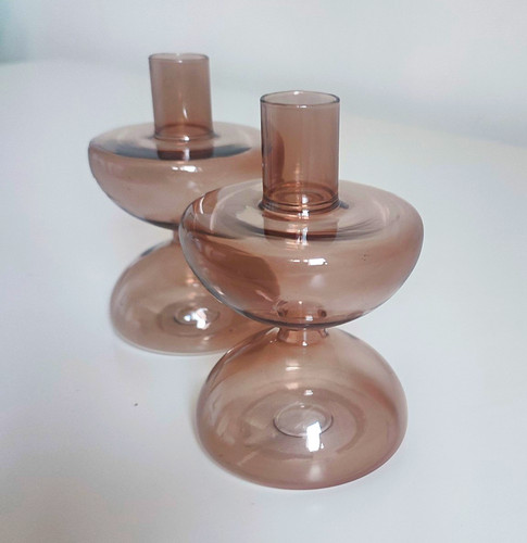 New glass candle holders - candle,