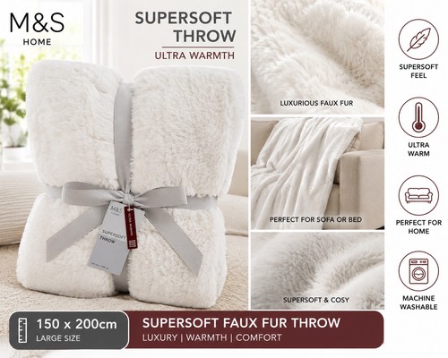 Supersoft faux fur throw - faux,