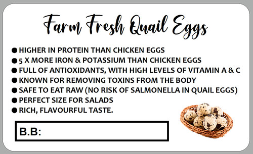 X21 quail egg benefit box - quail,