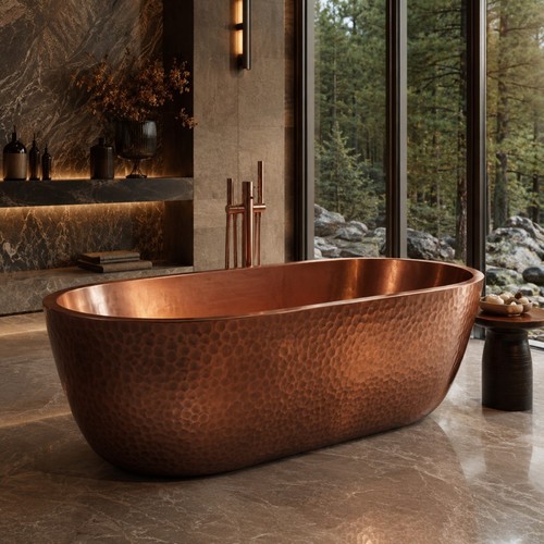 Heavy solid copper bathtub - copper,