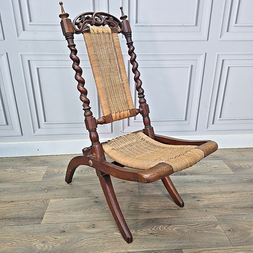 Antique vintage folding chair - folding,