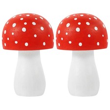 2pcs Wooden Landscape Mushroom