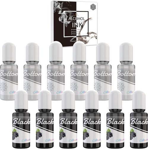 White black alcohol - white, ink