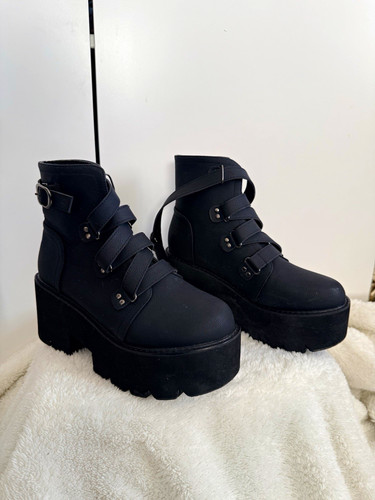 Shein black platform ankle - platform,