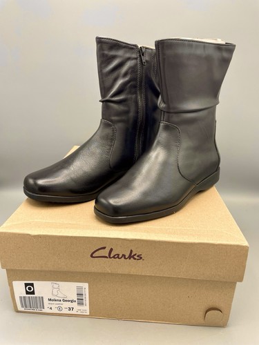 Clarks leather boots - sz, wide