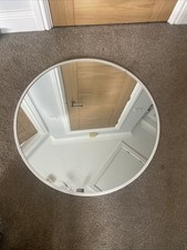 Big White Rim Wall Mirror, Has A Few Marks On The Mirror That Are Cleanable.